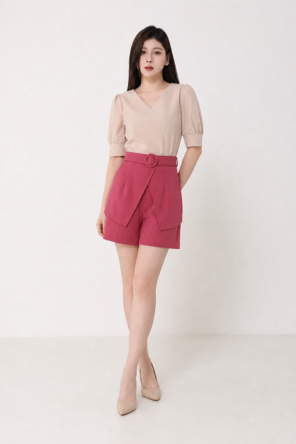 Dual Tone Playsuit With Belt 13423