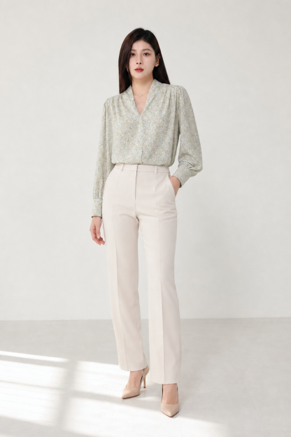 Flower Pattern Long Sleeve Top 14760