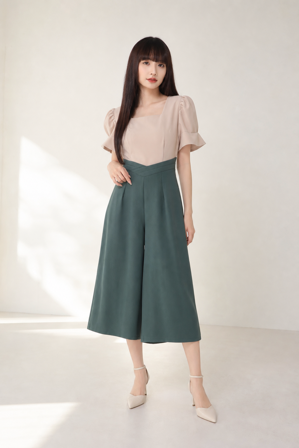 Two Tone Square Neck Jumpsuit 16517