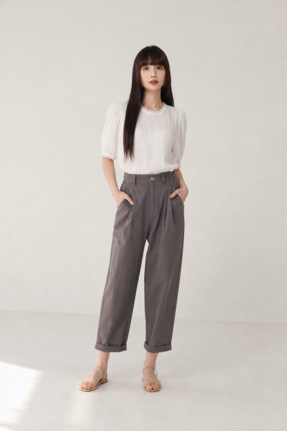 High Waist Wide Leg Long Pants 19033