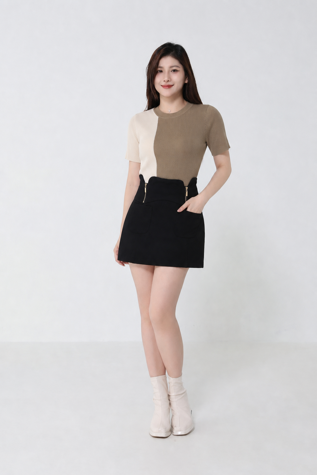 Knitted Two Side Colour Top 