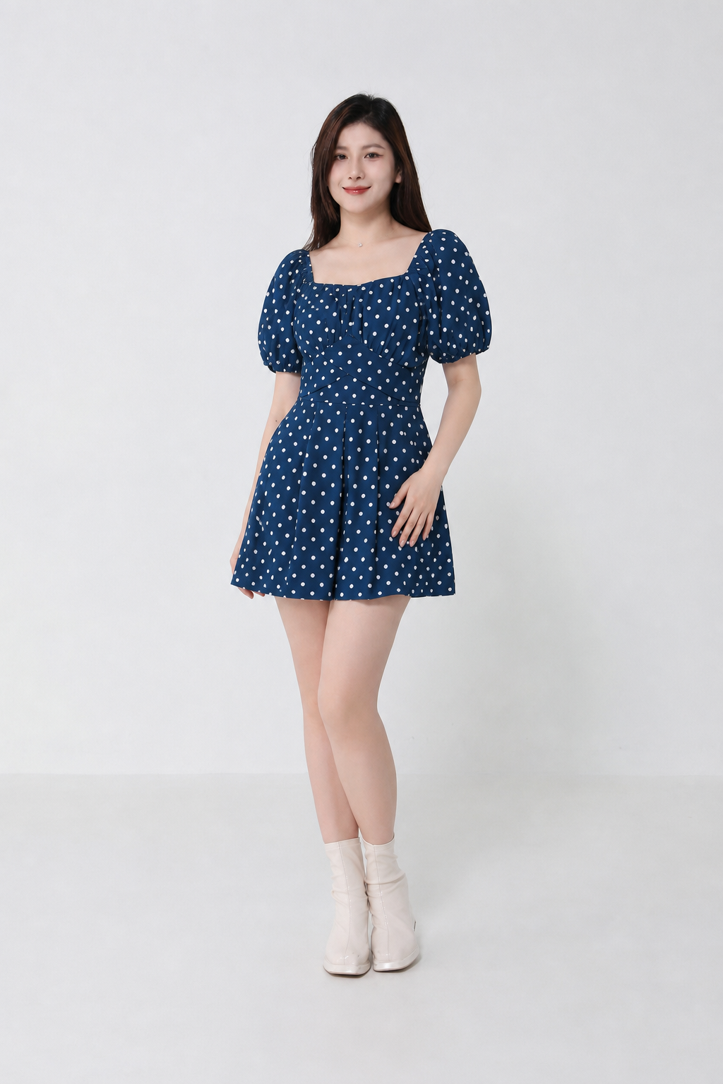 Square Neck Polka Dot Jumpsuit 20713