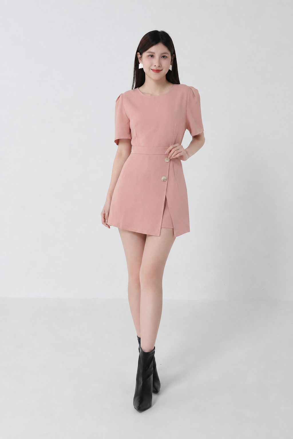 Suit Plain Crop Top With Split Skirt Pants Top Sets