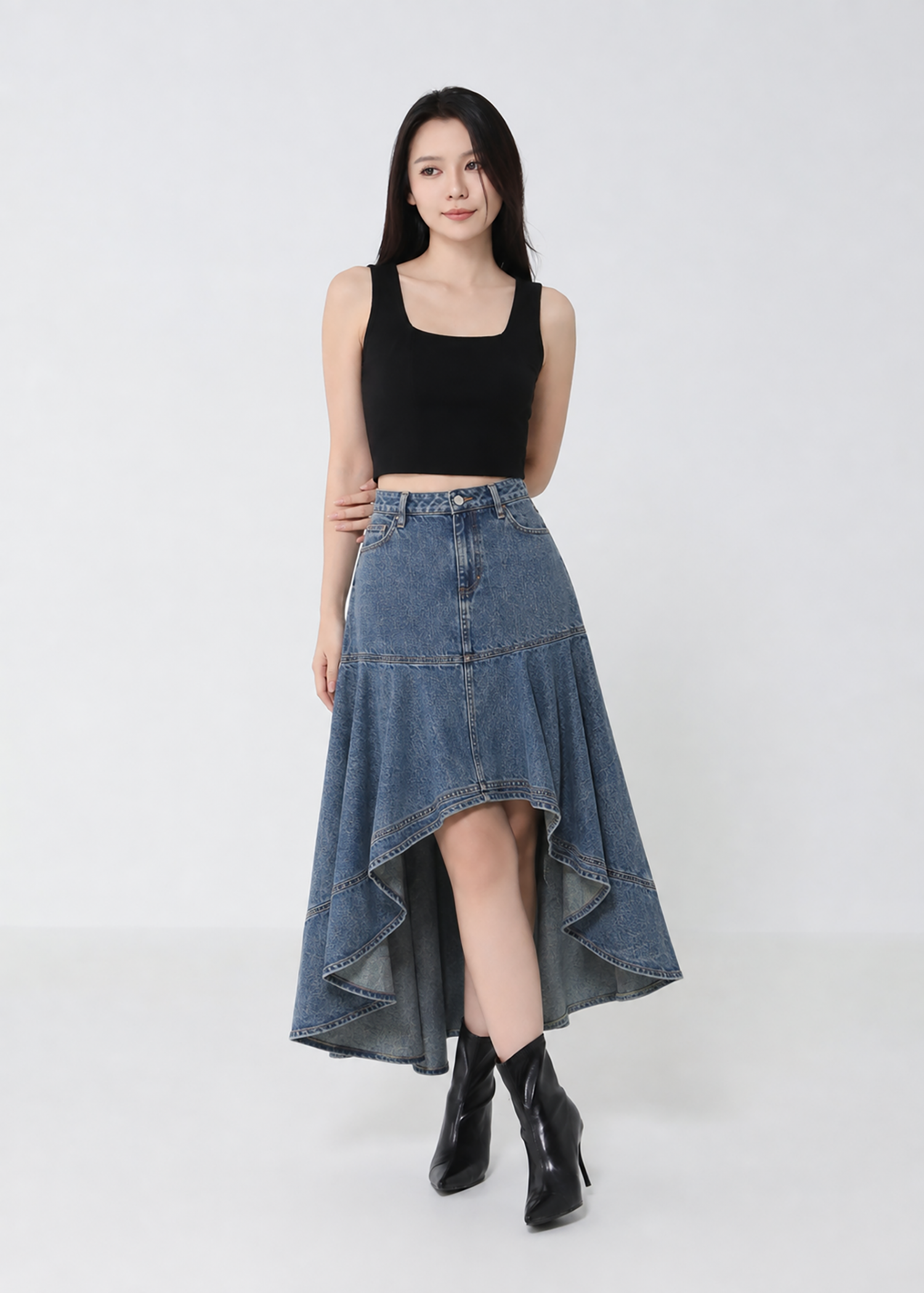 Square-Neck Cropped Tank Top DJ280