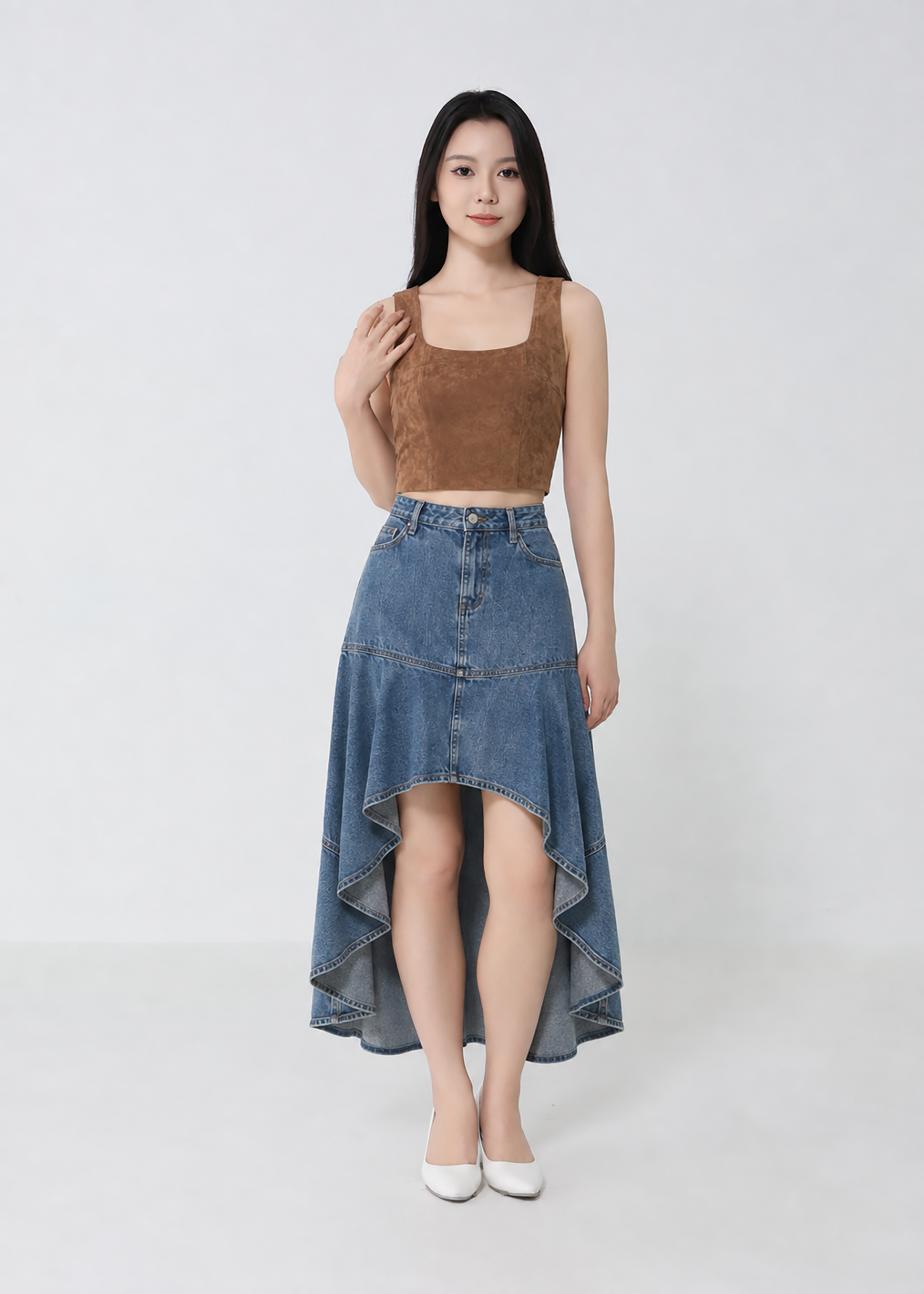 Square-Neck Cropped Tank Top DJ280