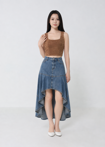 Square-Neck Cropped Tank Top DJ280