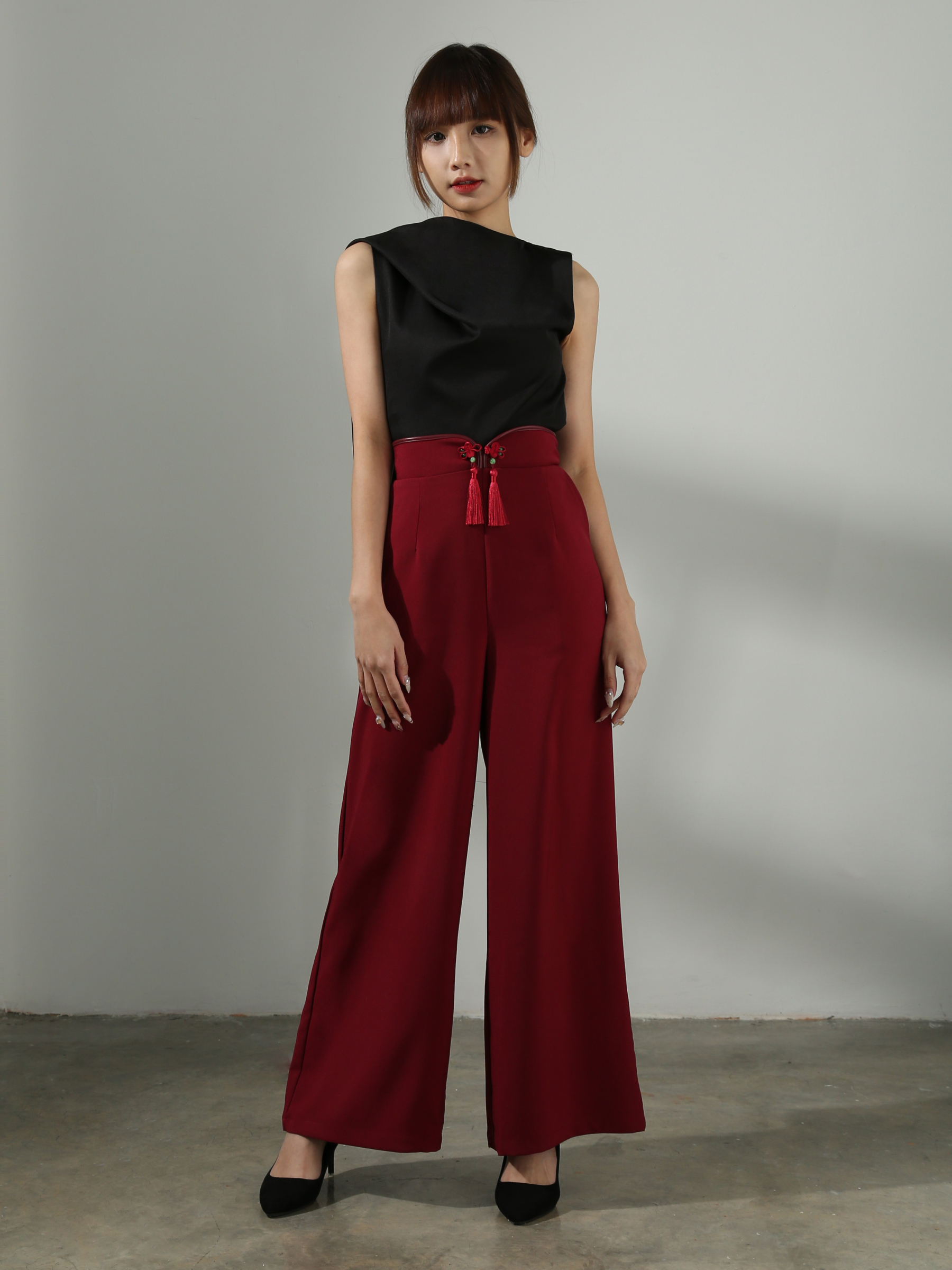 [PREORDER] Chinese Button Decorative Long Pants AC507