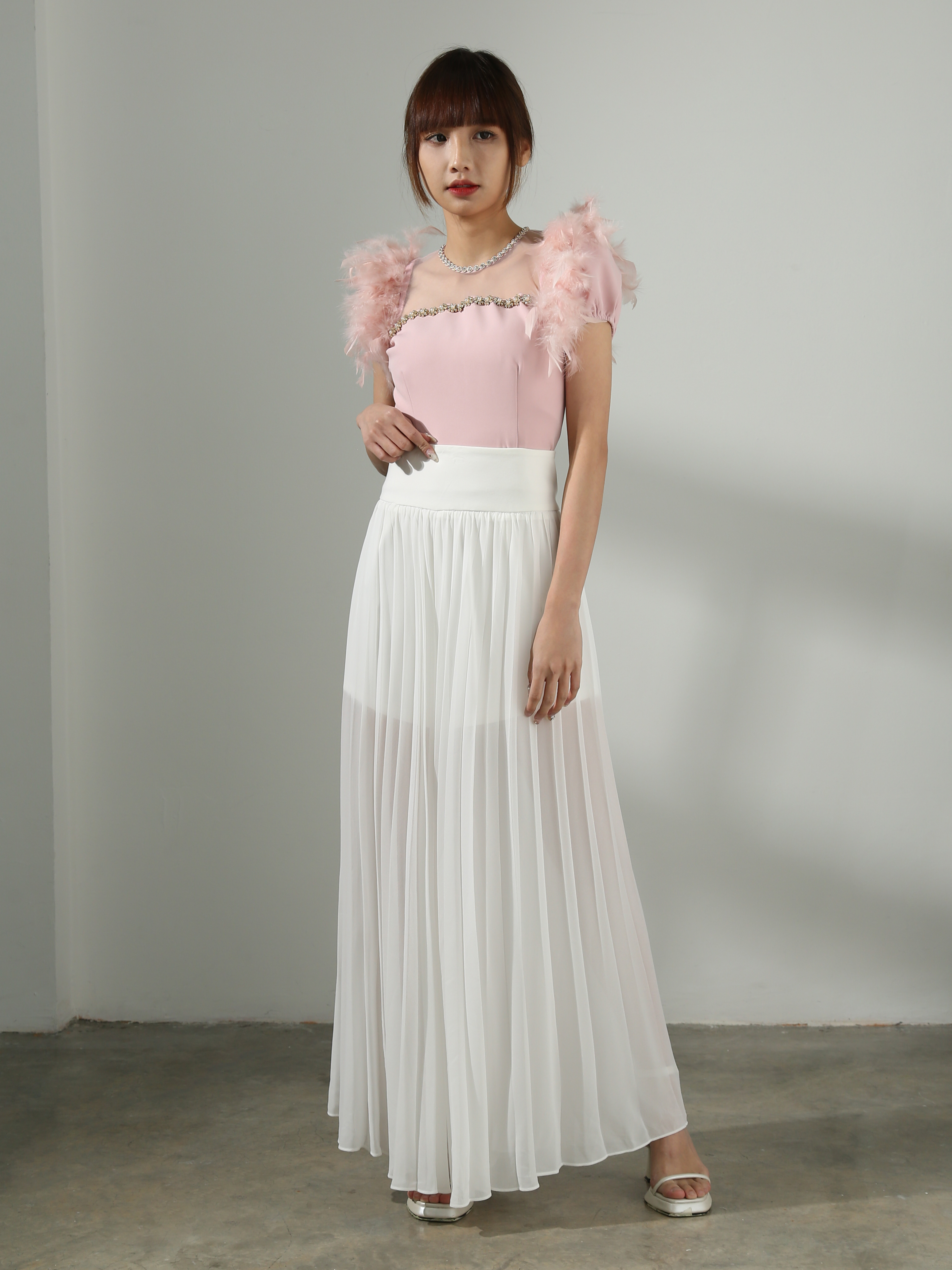 High Waist Pleated Long Skirt AC417