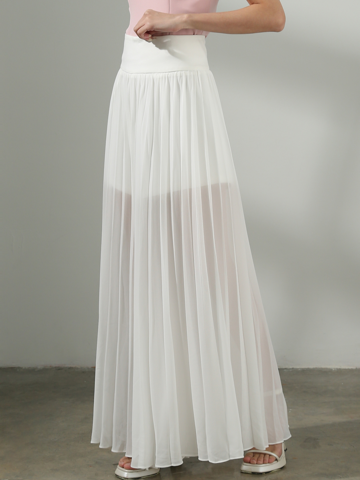 High Waist Pleated Long Skirt AC417