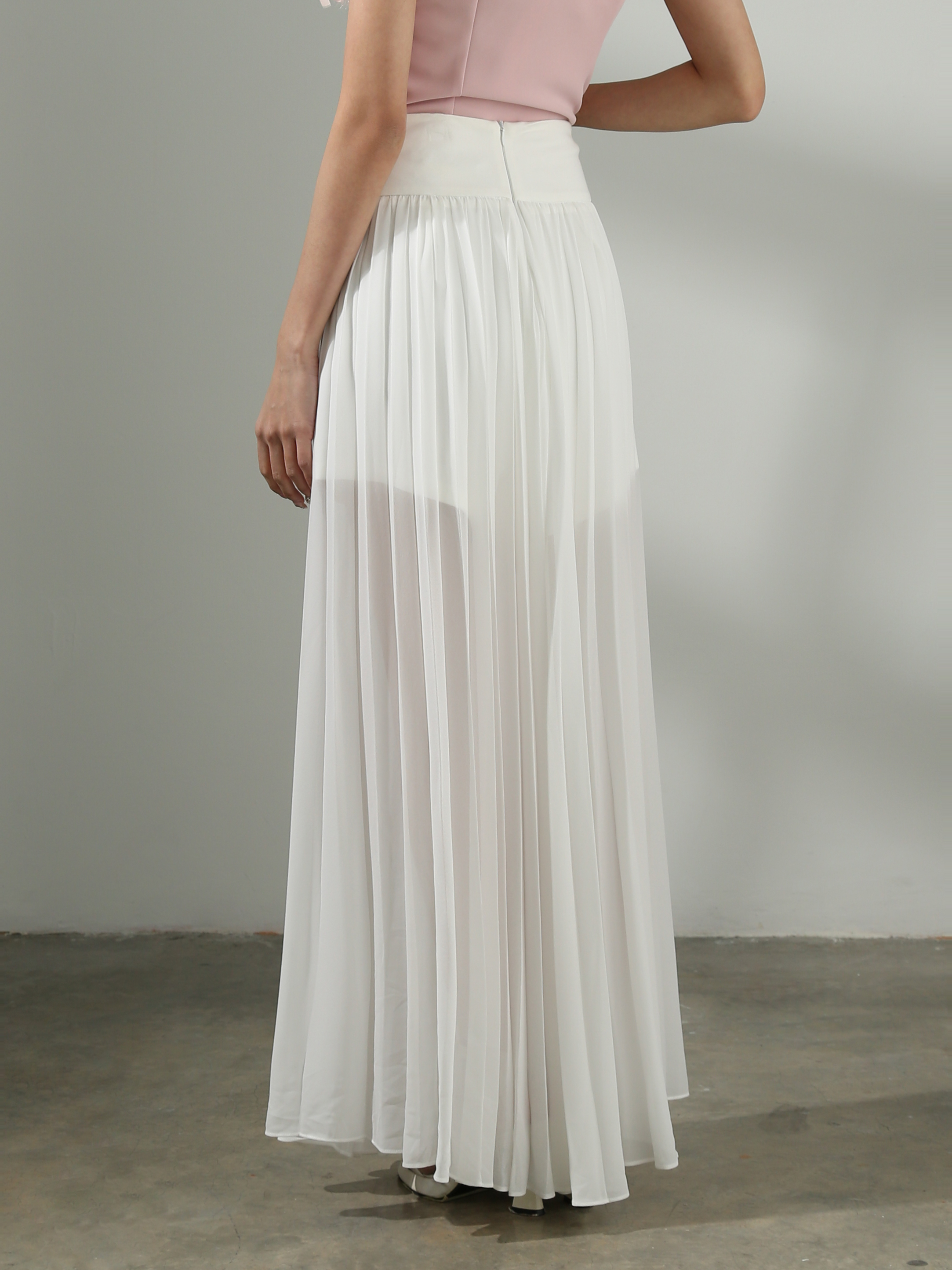High Waist Pleated Long Skirt AC417