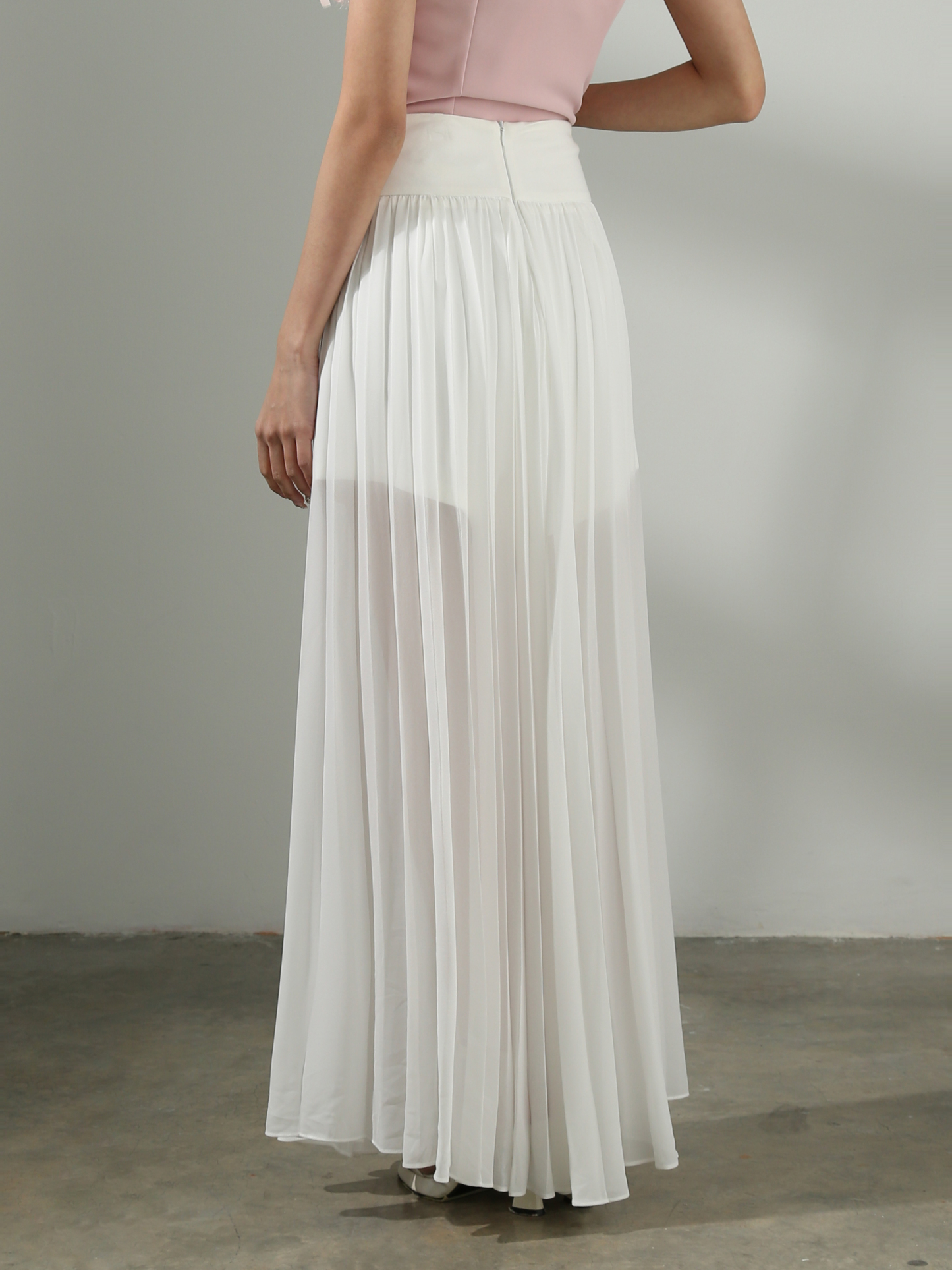 High Waist Pleated Long Skirt AC417