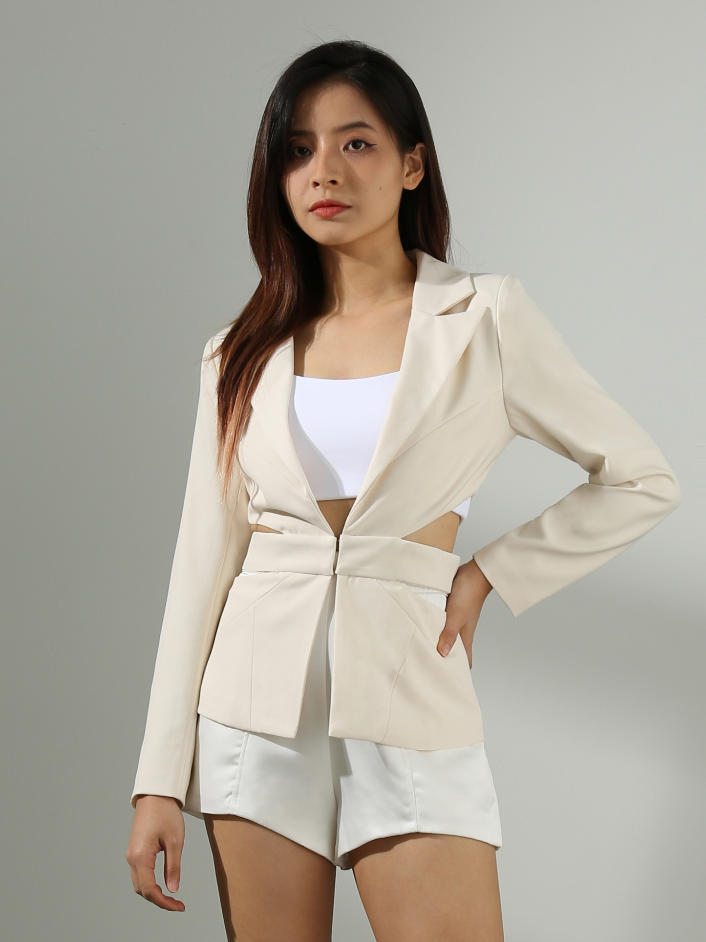 Waist Hole Design Blazer AC717