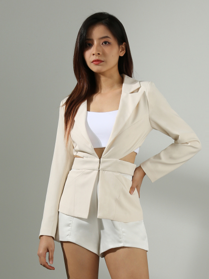 Waist Hole Design Blazer AC717