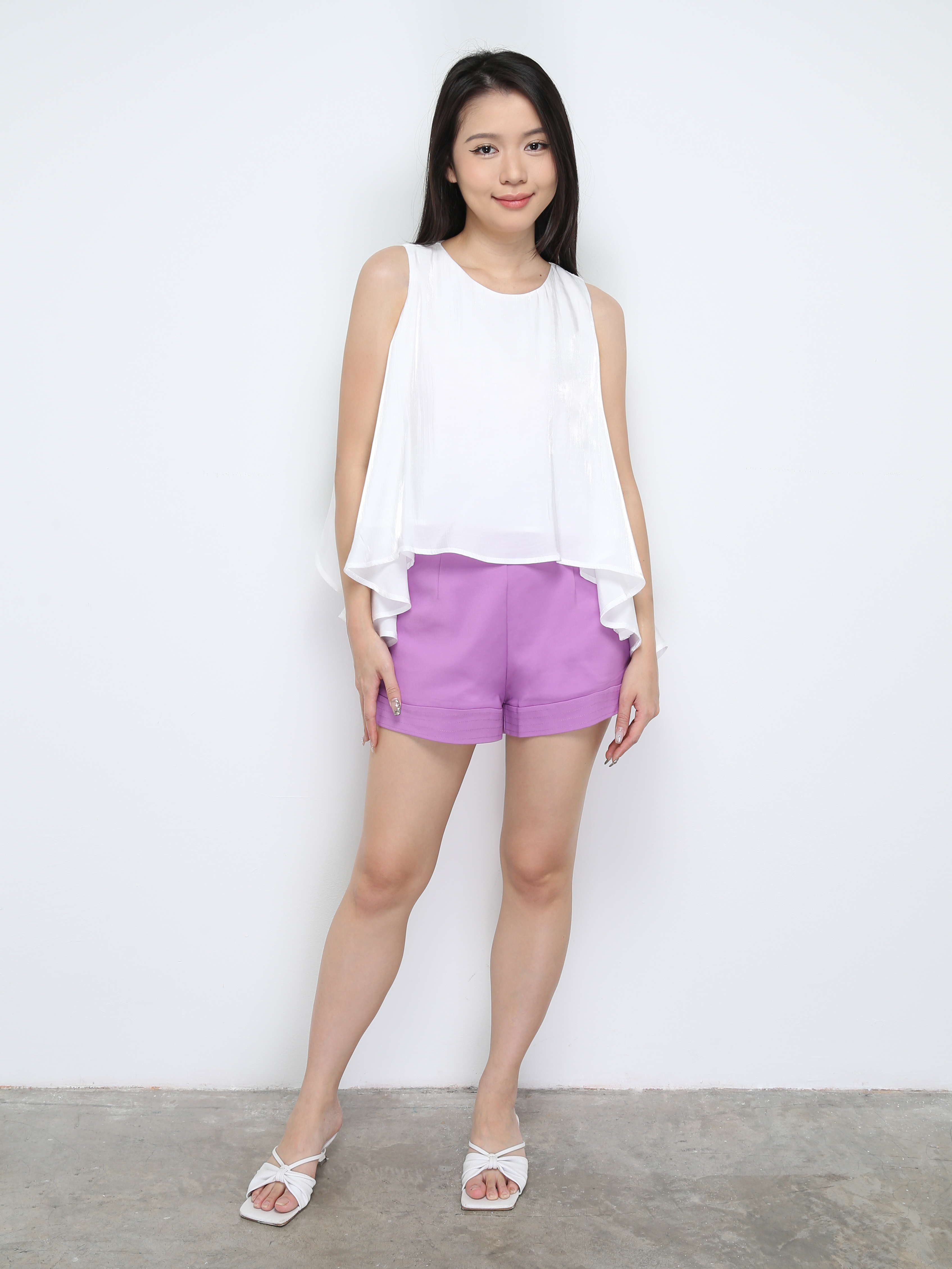 Sleeveless Front Short Back Long Top 30347