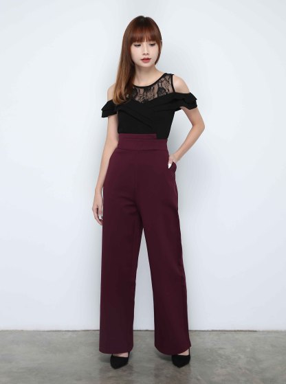 High Waist Side Pocket Long Pants 29446