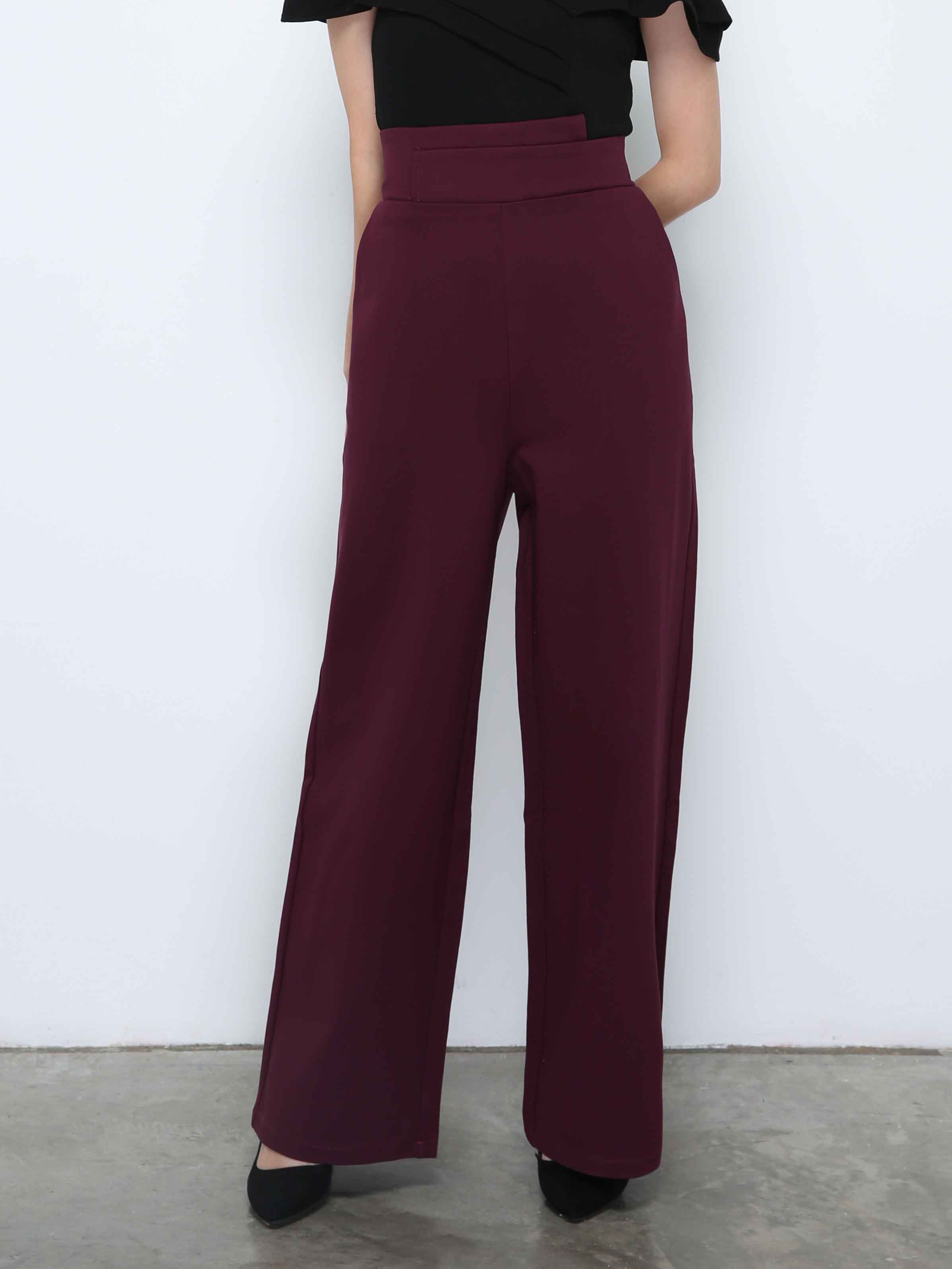 High Waist Side Pocket Long Pants 29446