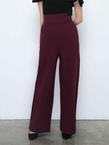 High Waist Side Pocket Long Pants 29446