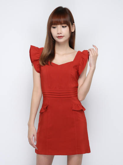 Sleeveless Back Zip Pleated Dress 29360