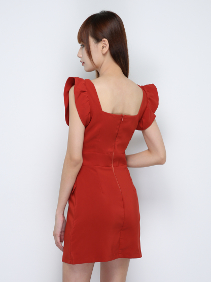 Sleeveless Back Zip Pleated Dress 29360