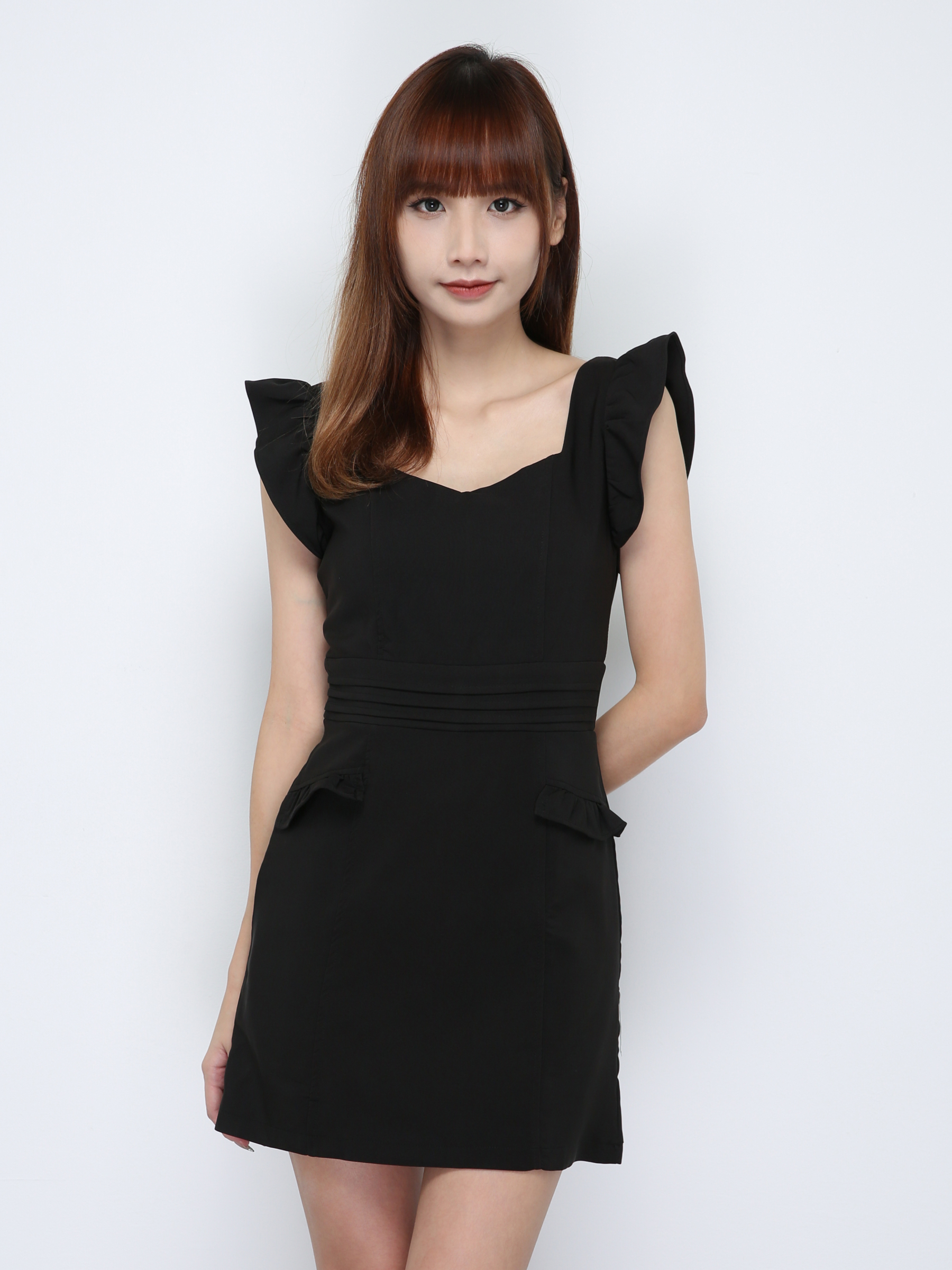 Sleeveless Back Zip Pleated Dress 29360