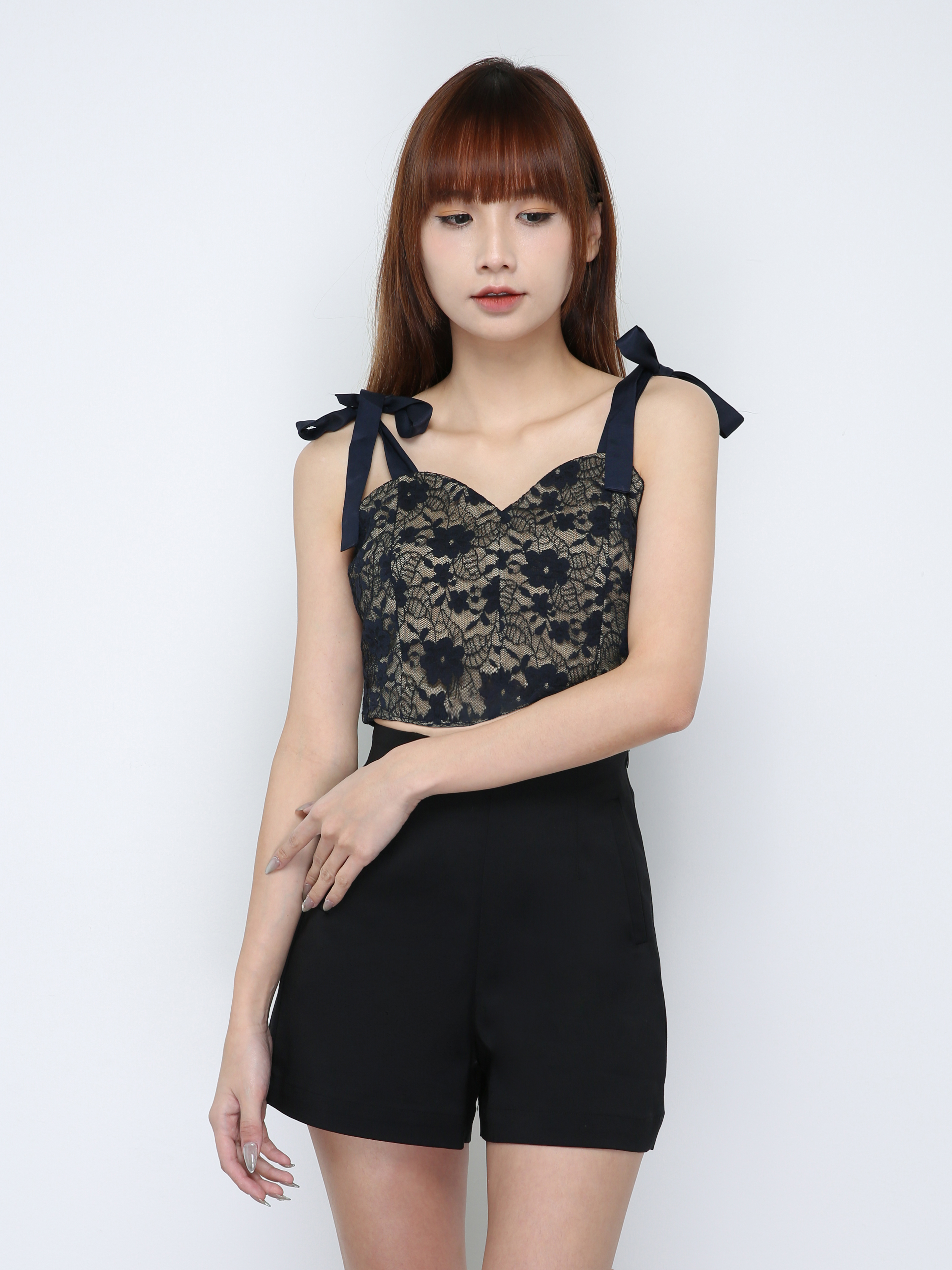 Tie Up Strap With Lace top 29453