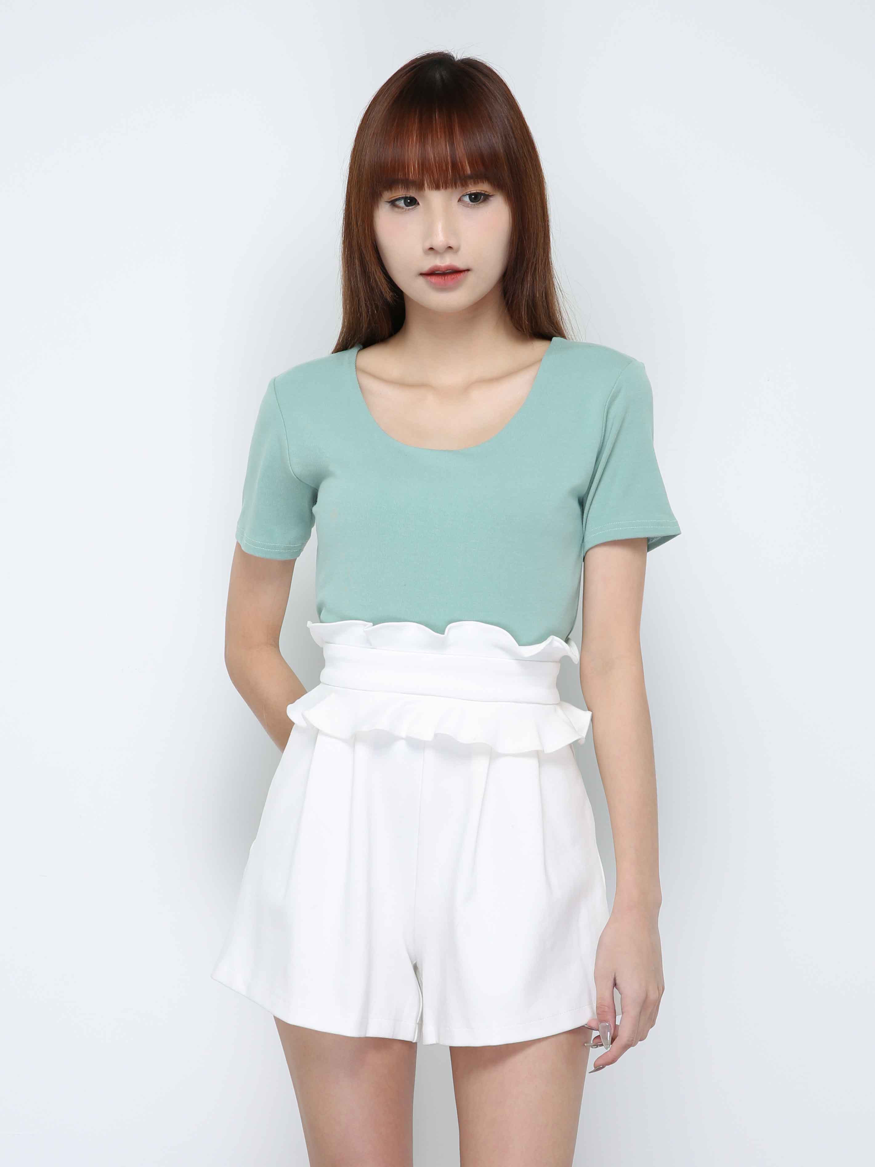 Plain U Neck Top 29429