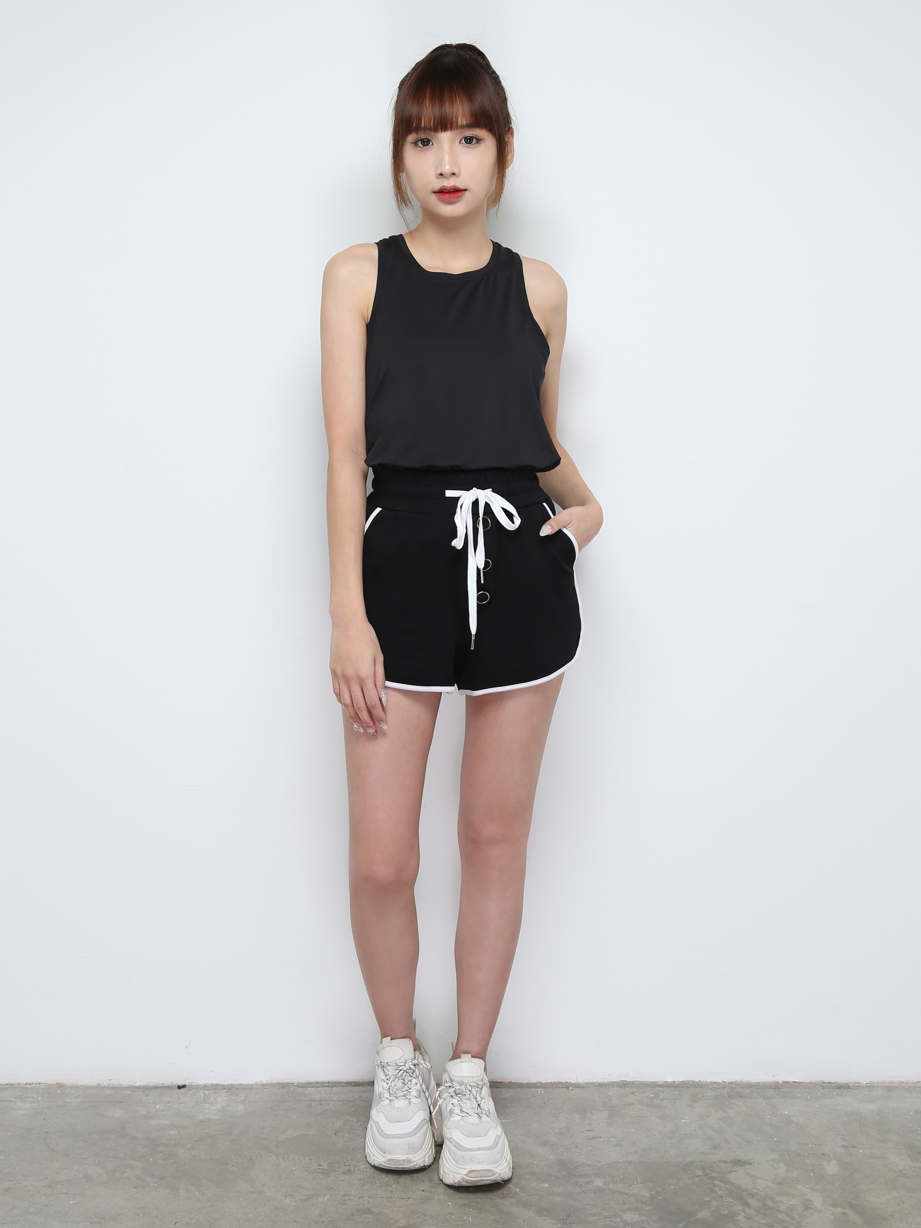 High Waist Front Button Short Pants 28413