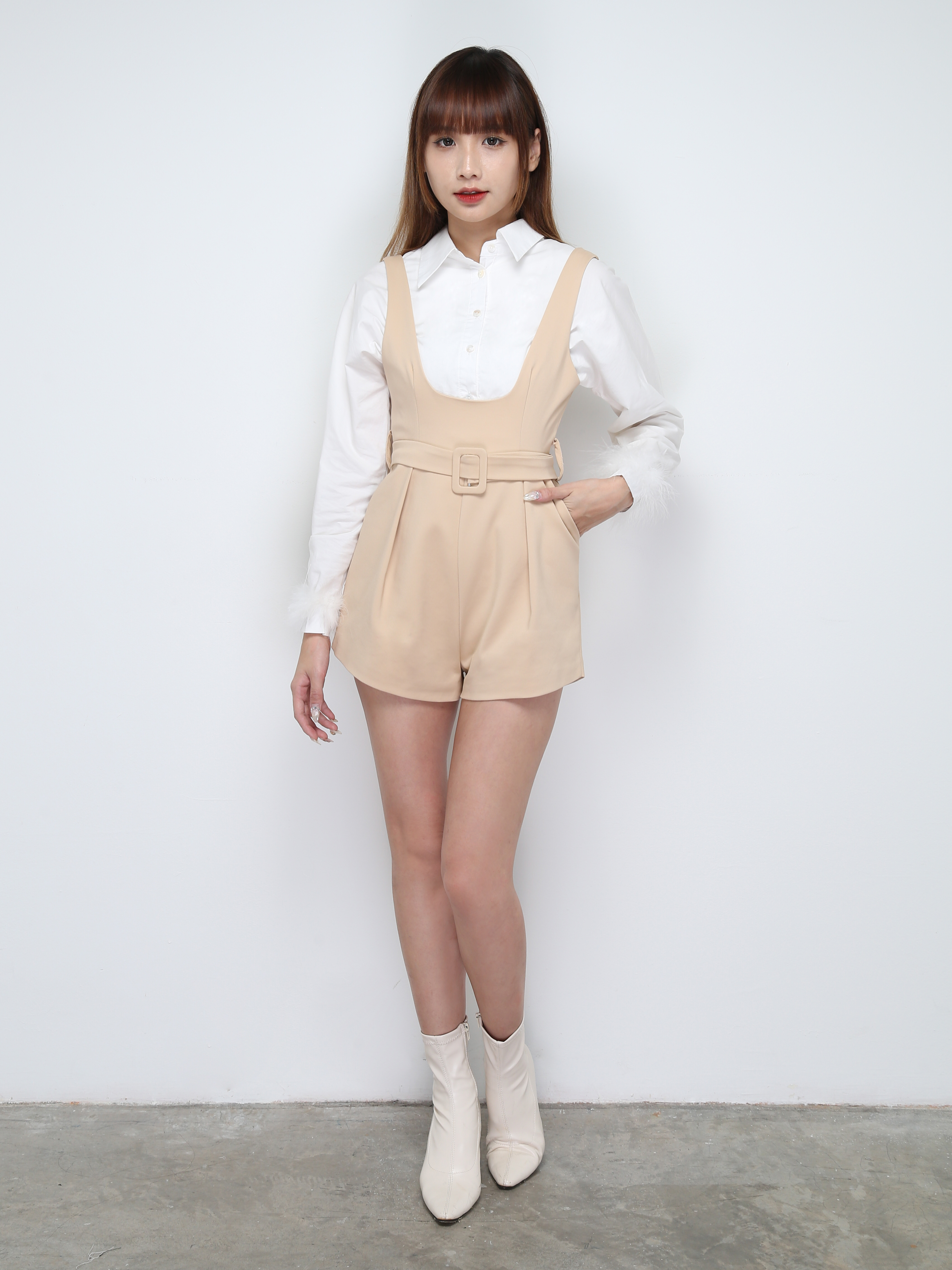 Collar Front Button Long Sleeve Top 28563