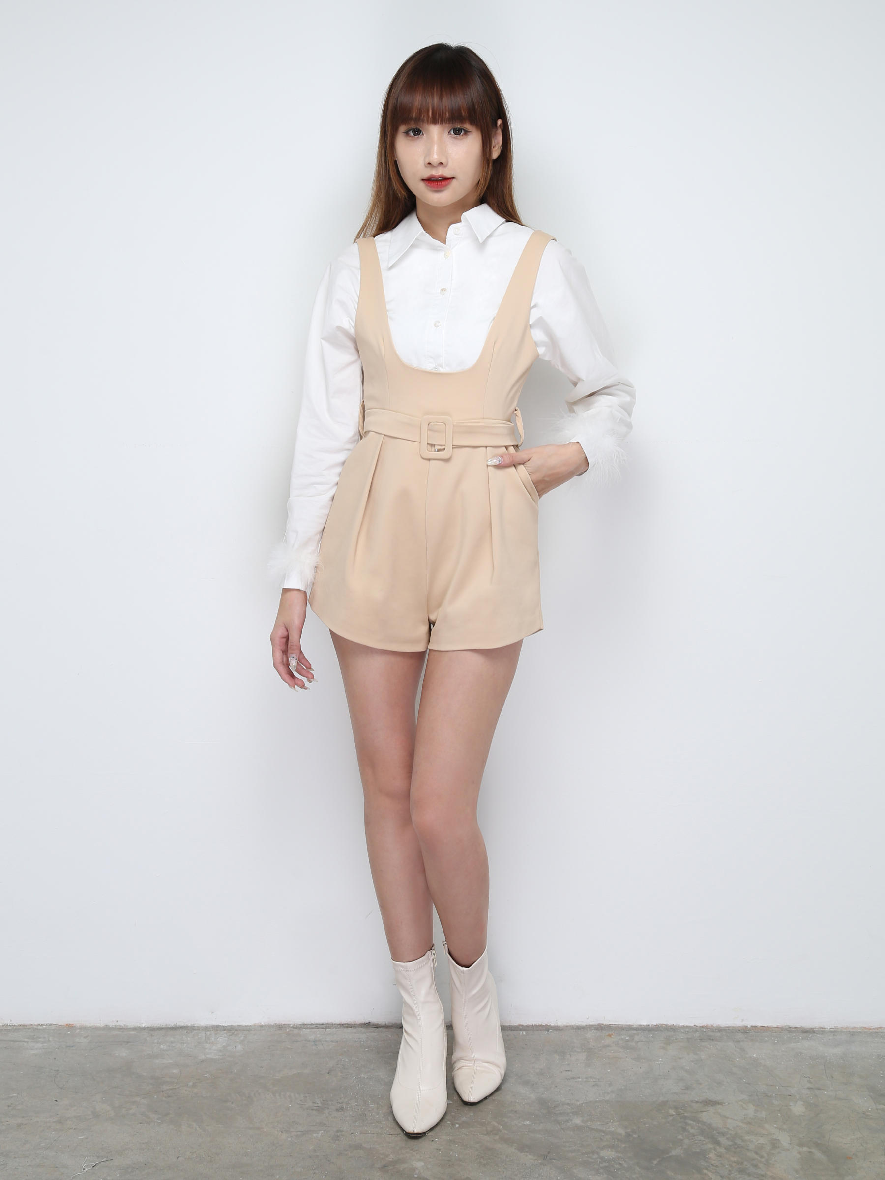 Collar Front Button Long Sleeve Top 28563