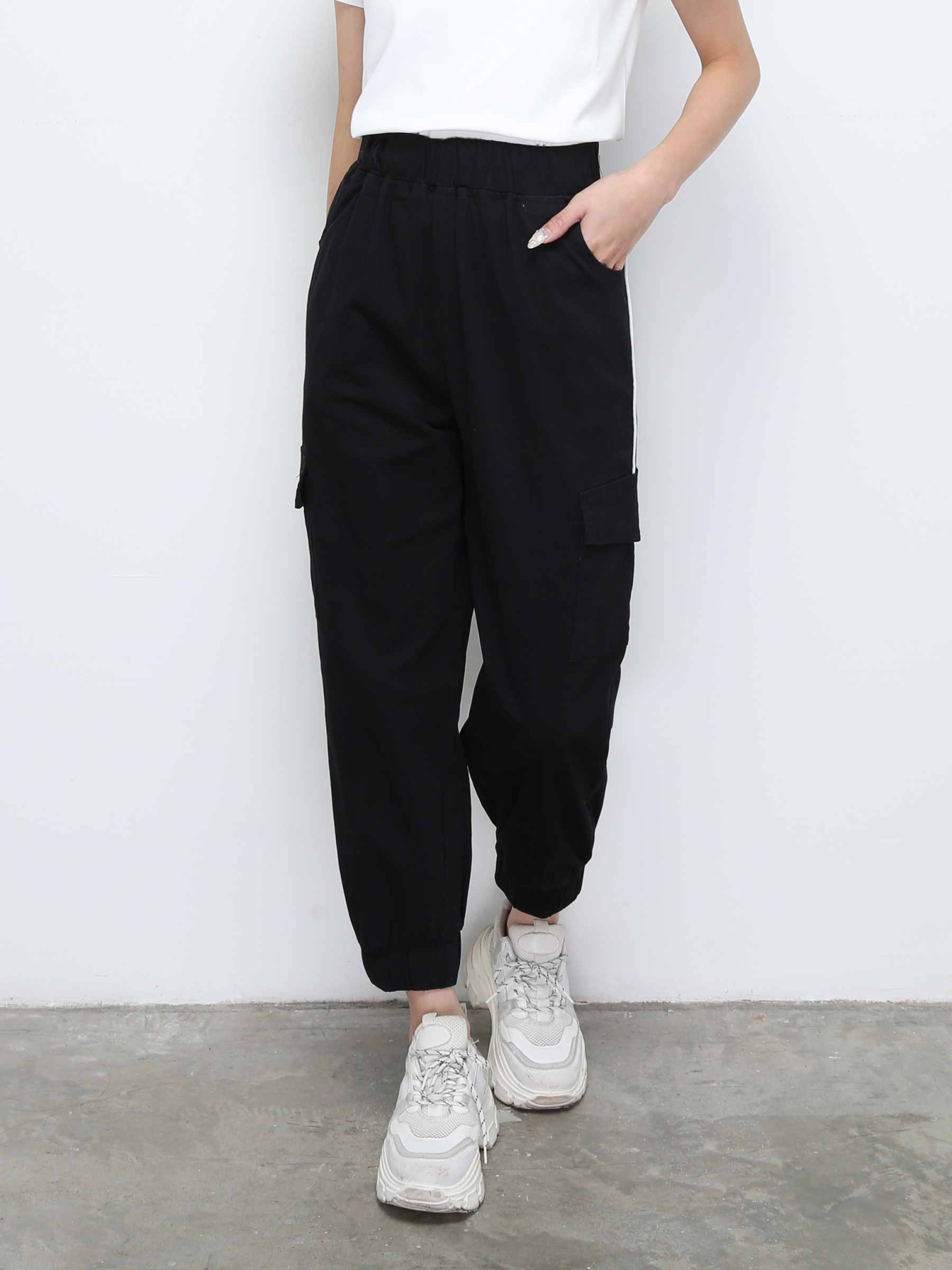 Side Pocket Long Pants 28403