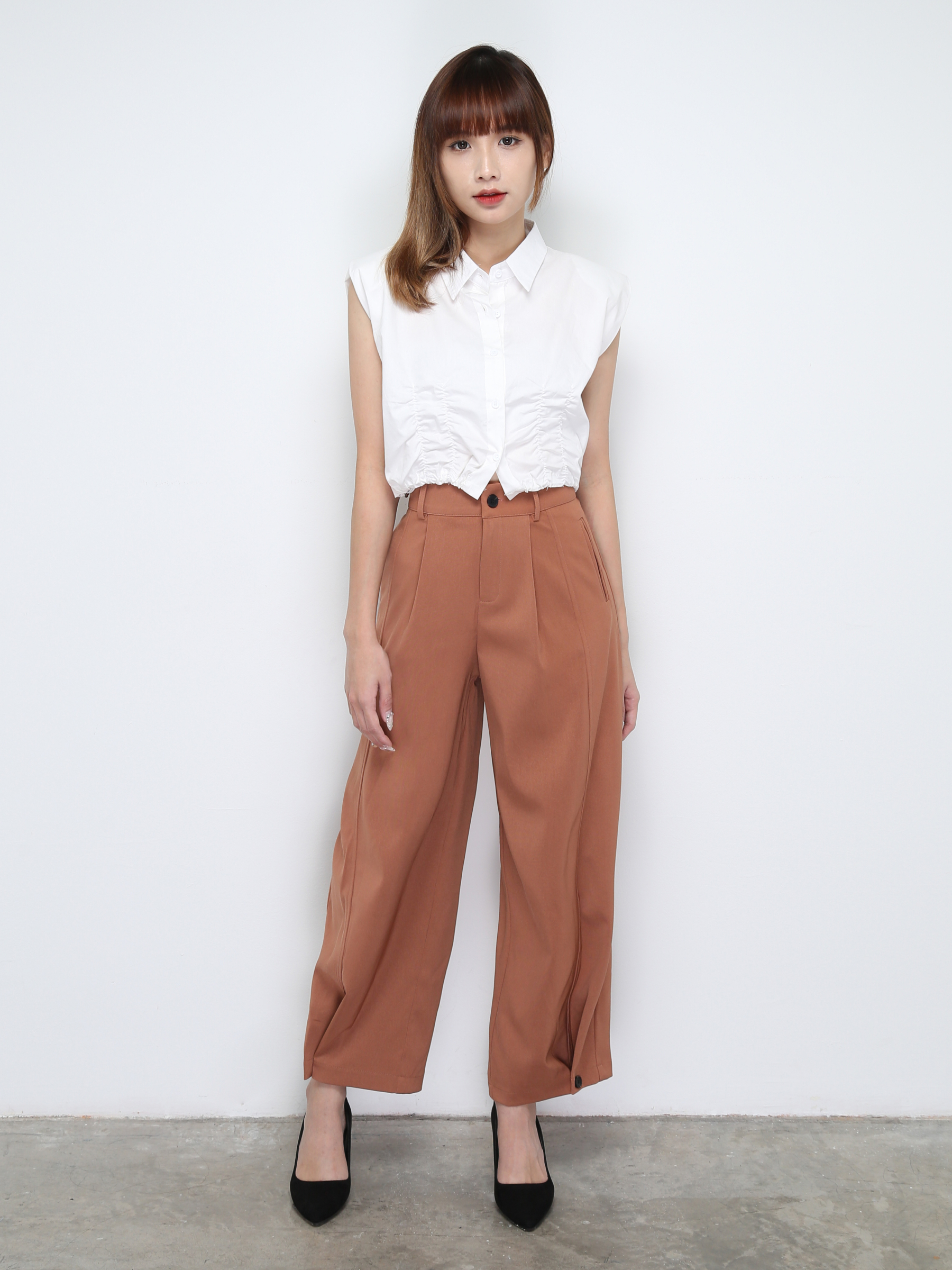 High Waist Side Pocket Long Pants 28550