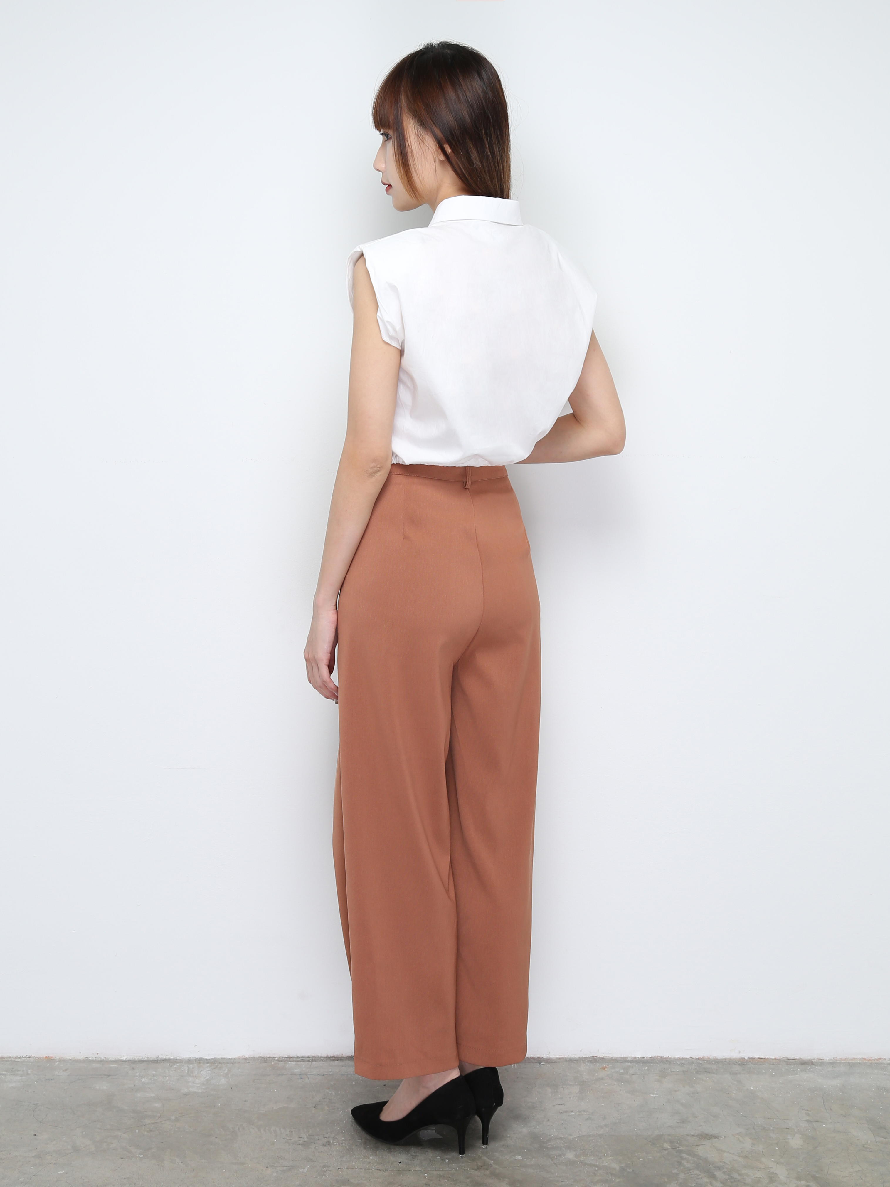 High Waist Side Pocket Long Pants 28550