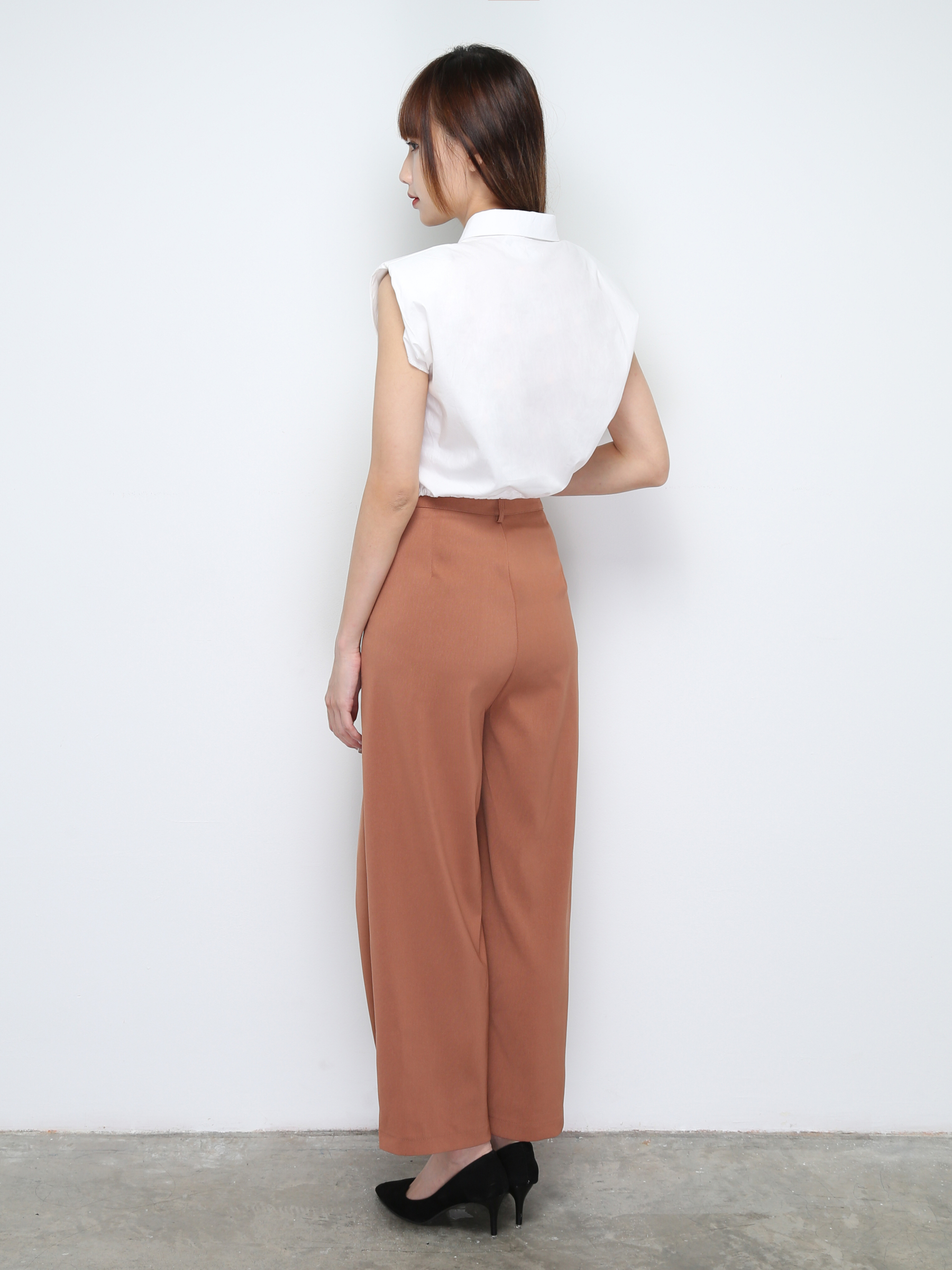 High Waist Side Pocket Long Pants 28550