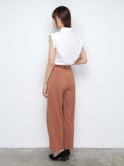 High Waist Side Pocket Long Pants 28550