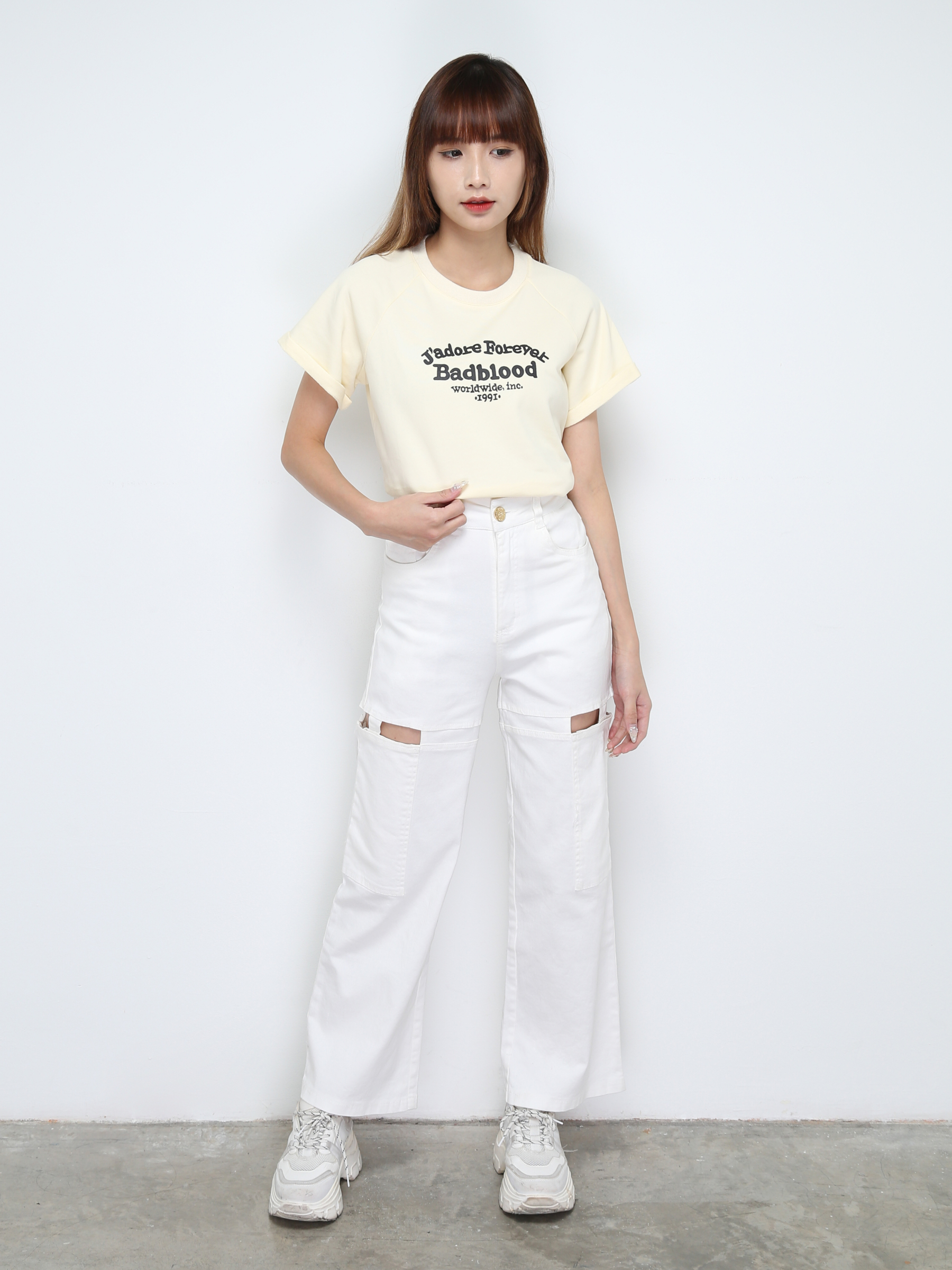Side Hole Long Pants 28478