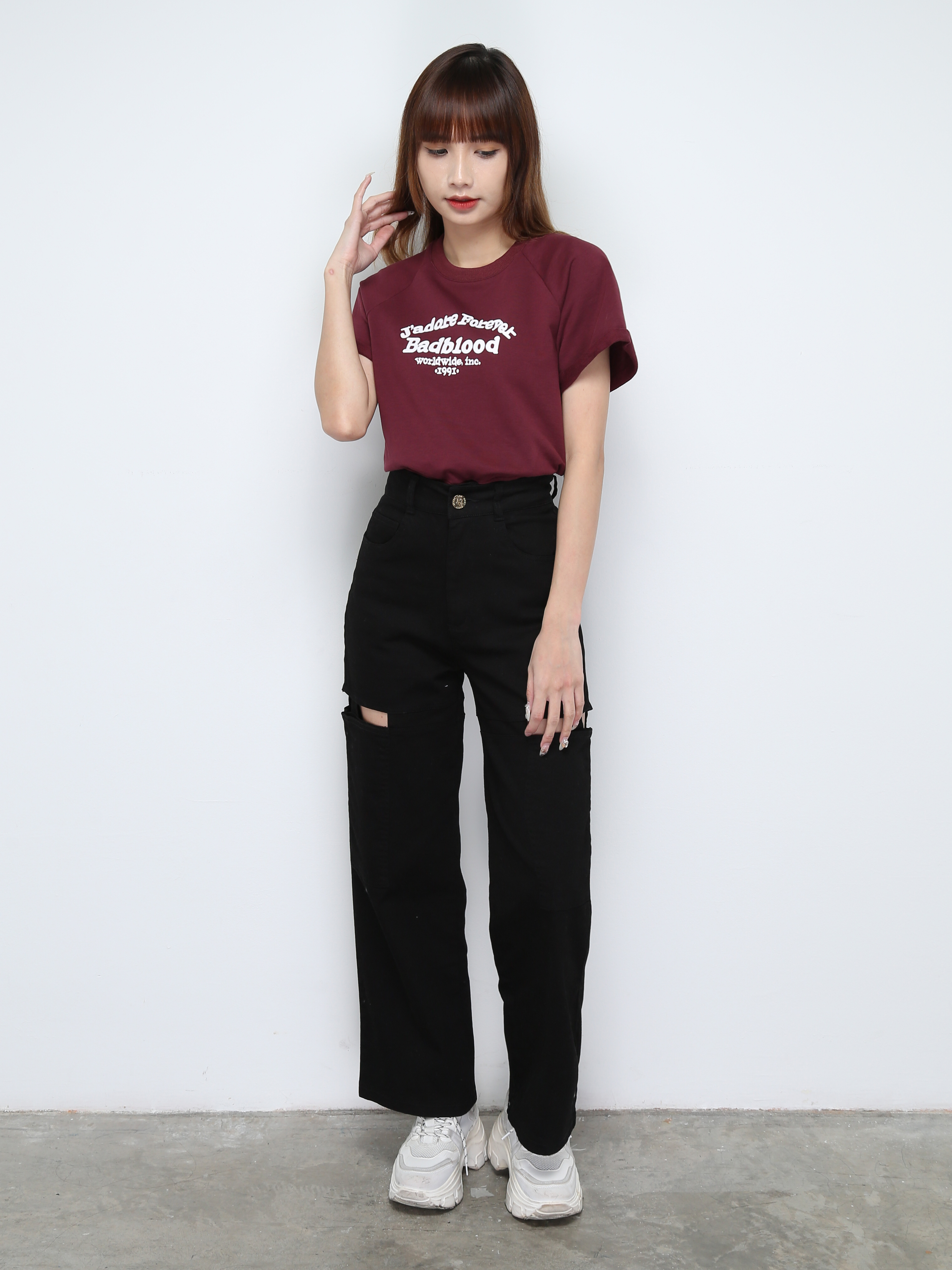 Side Hole Long Pants 28478