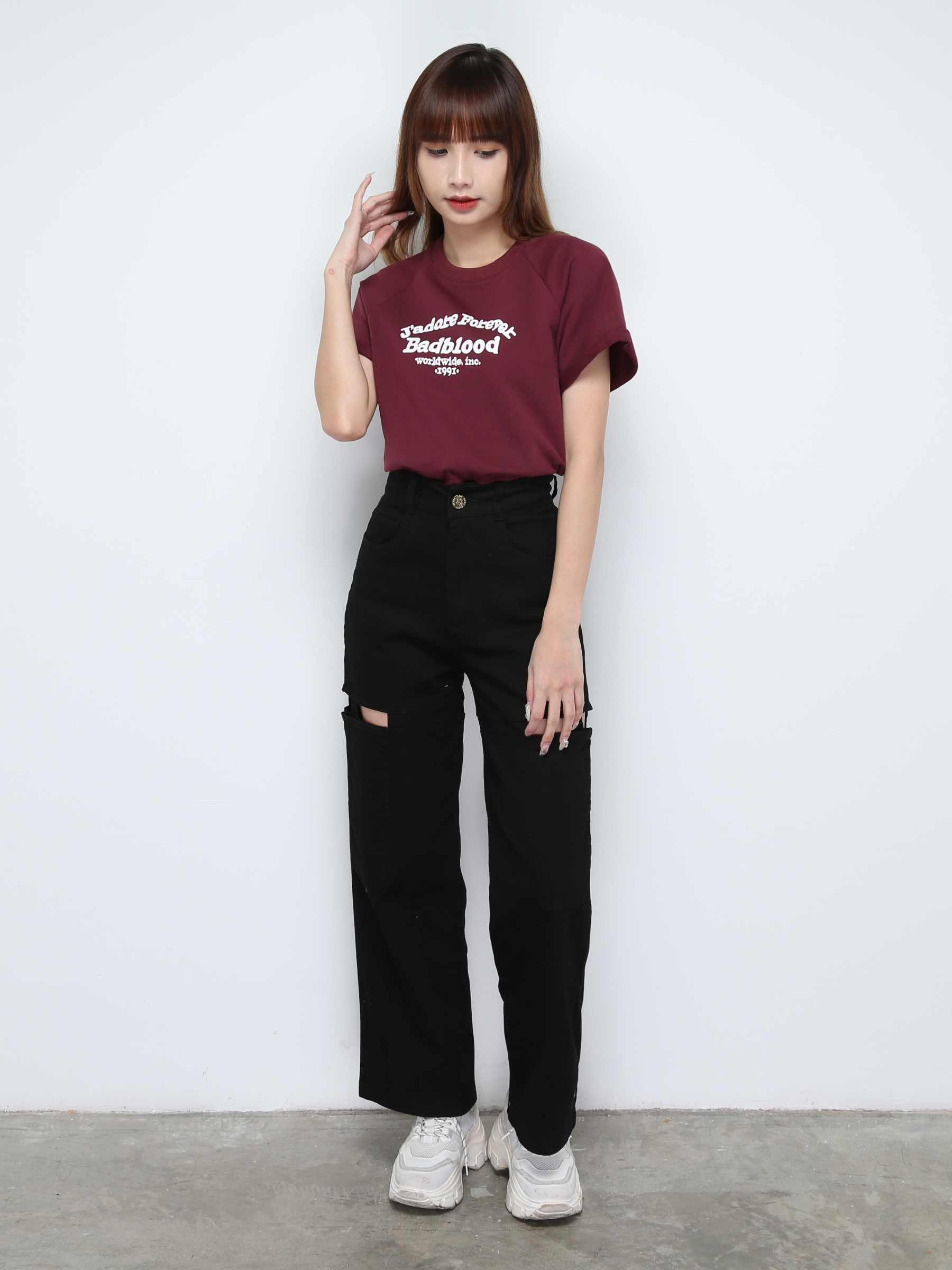 Side Hole Long Pants 28478