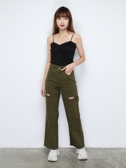 Side Hole Long Pants 28478