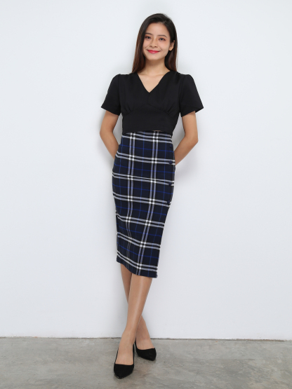 High Waist Plaid Skirt 29399