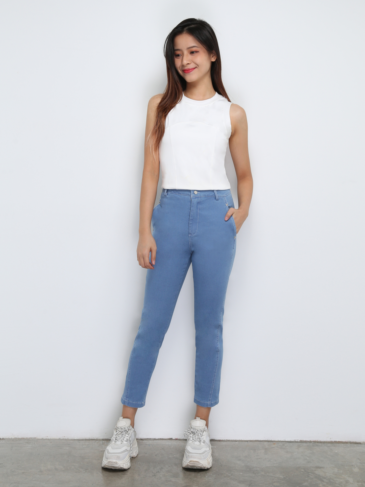 Denim Front Button And Pocket Long Sleeve 29371