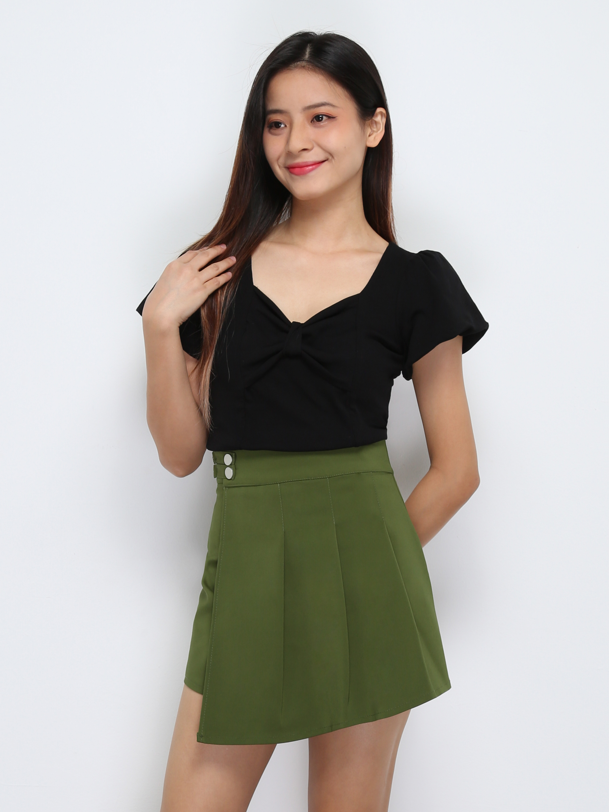 High Waist pleated Short pants 29266