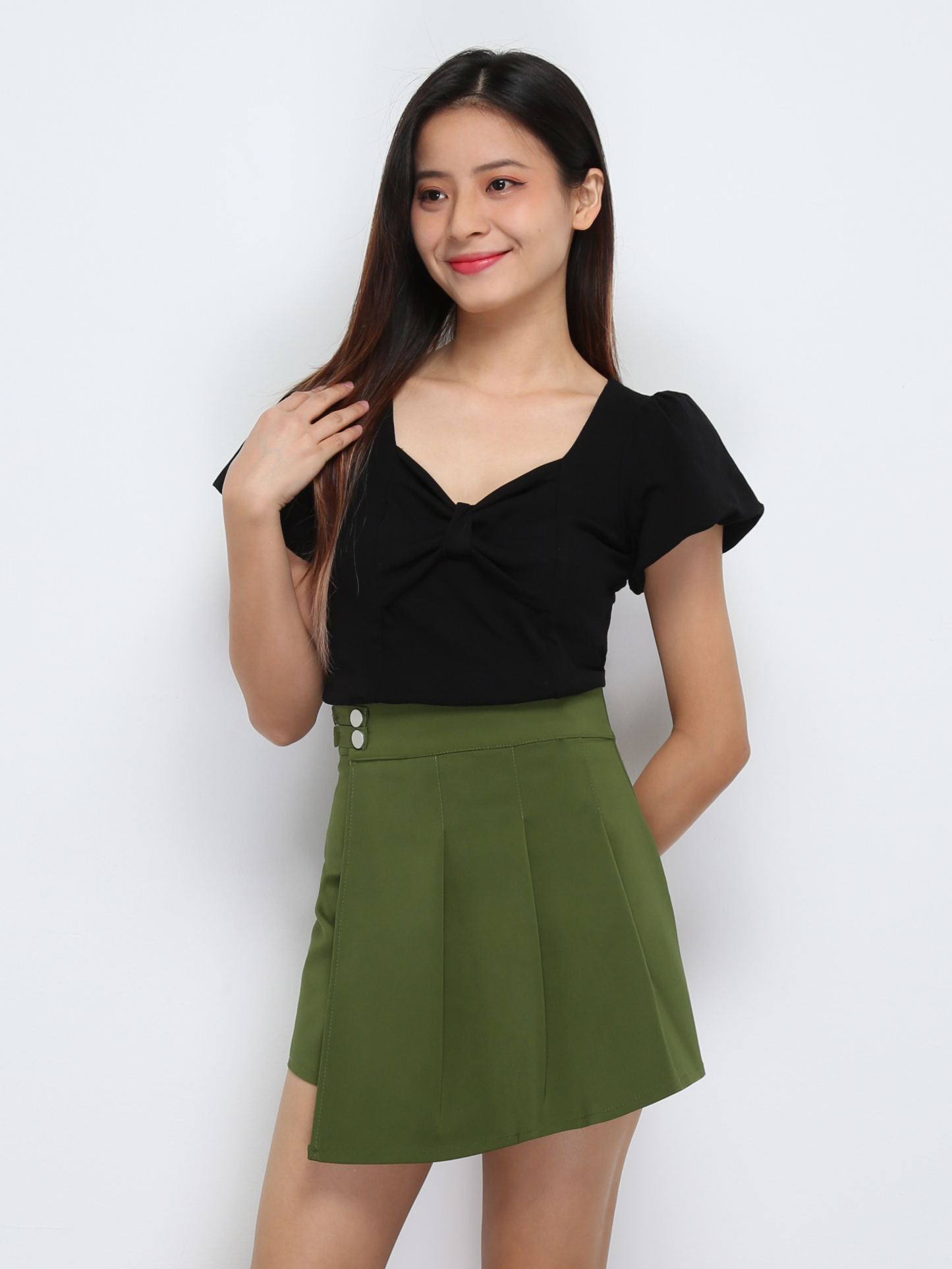 High Waist pleated Short pants 29266