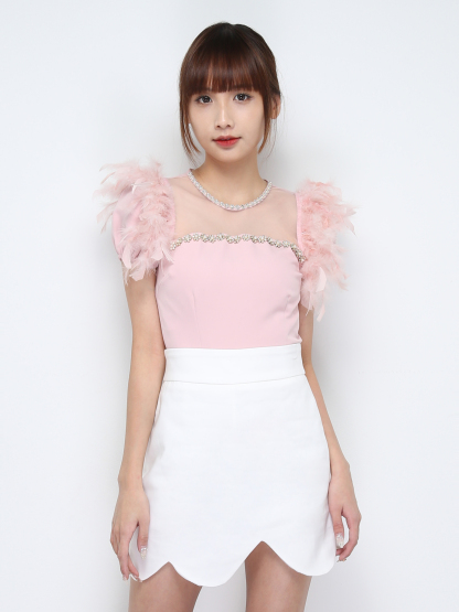 Puff Sleeve Square Neck Top 27911