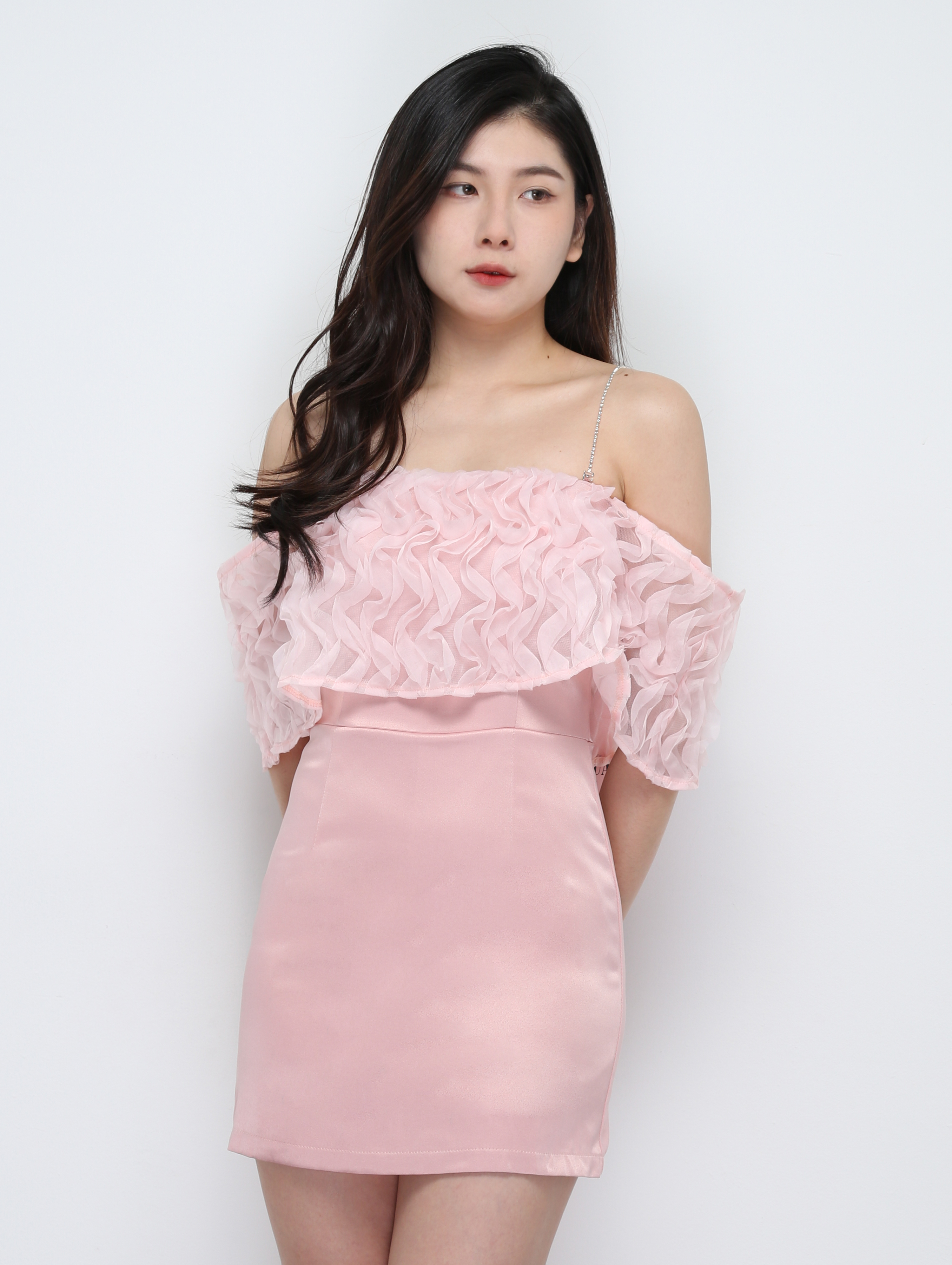 Off Shoulder Pleated Dress 29597