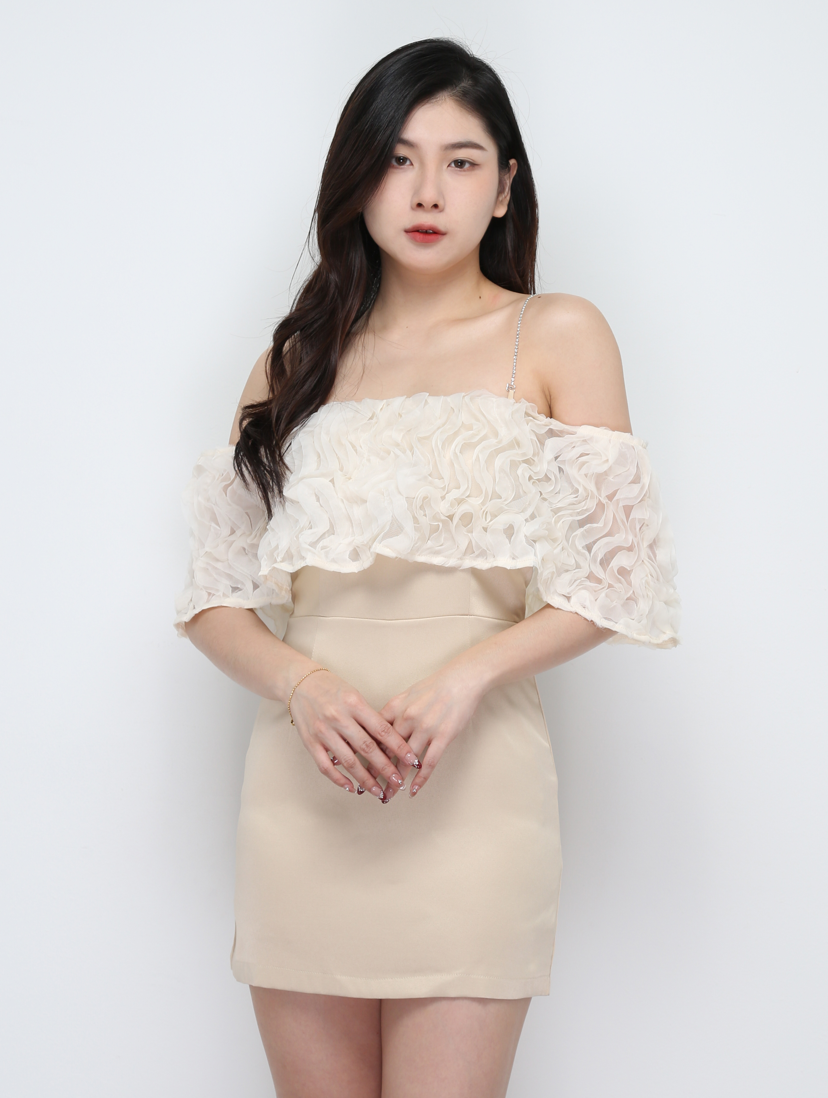 Off Shoulder Pleated Dress 29597
