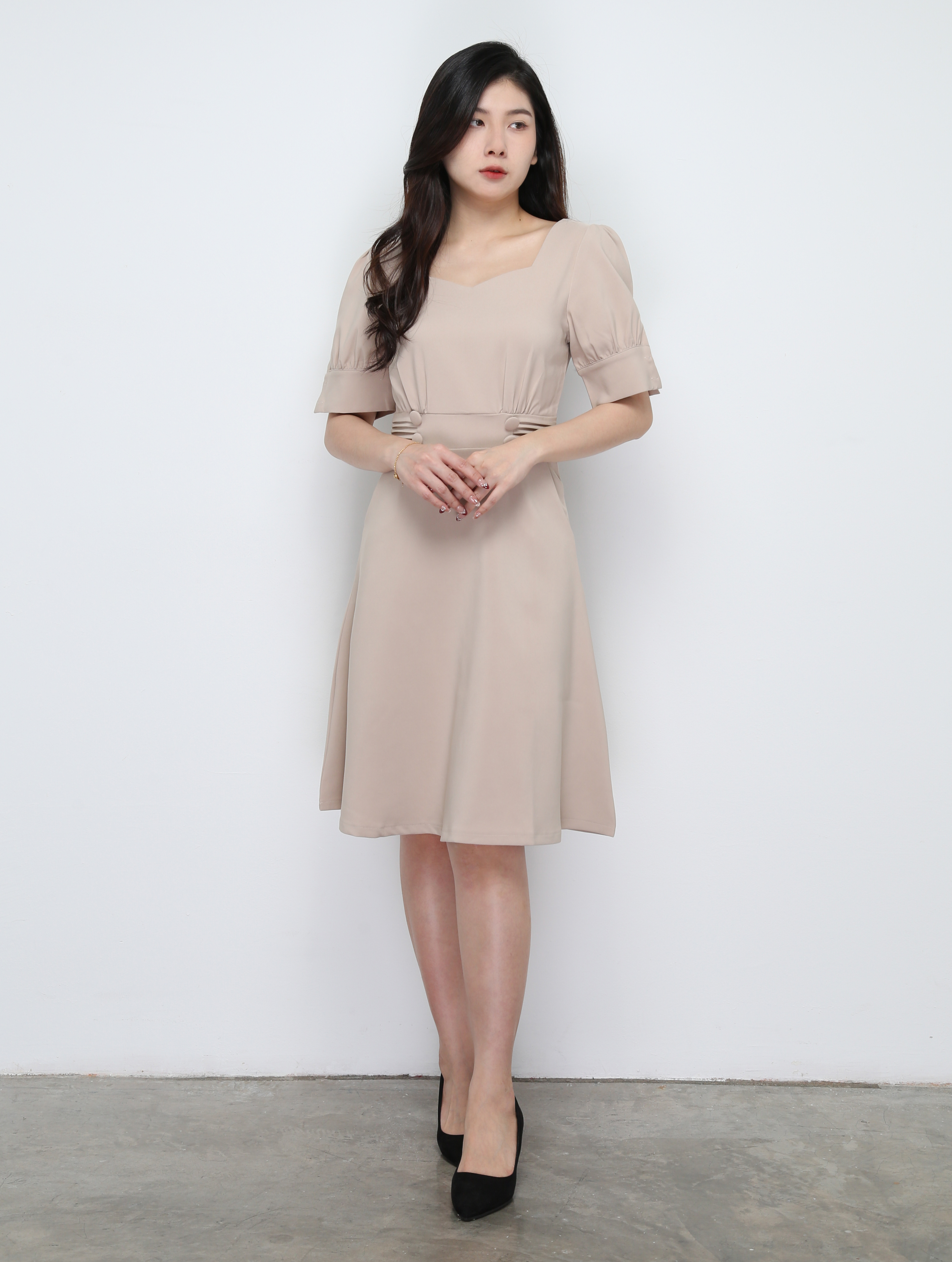 Side Pleated With Pocket Dress 29630
