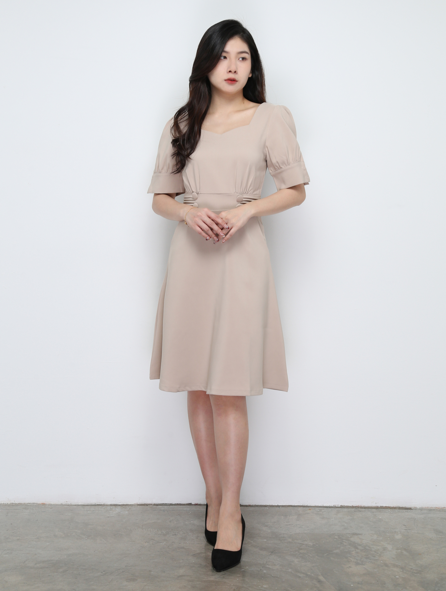 Side Pleated With Pocket Dress 29630