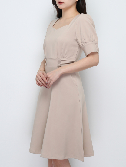 Side Pleated With Pocket Dress 29630