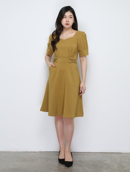 Side Pleated With Pocket Dress 29630