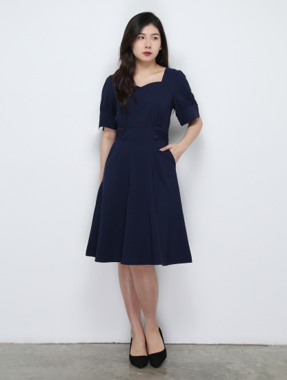 Side Pleated With Pocket Dress 29630
